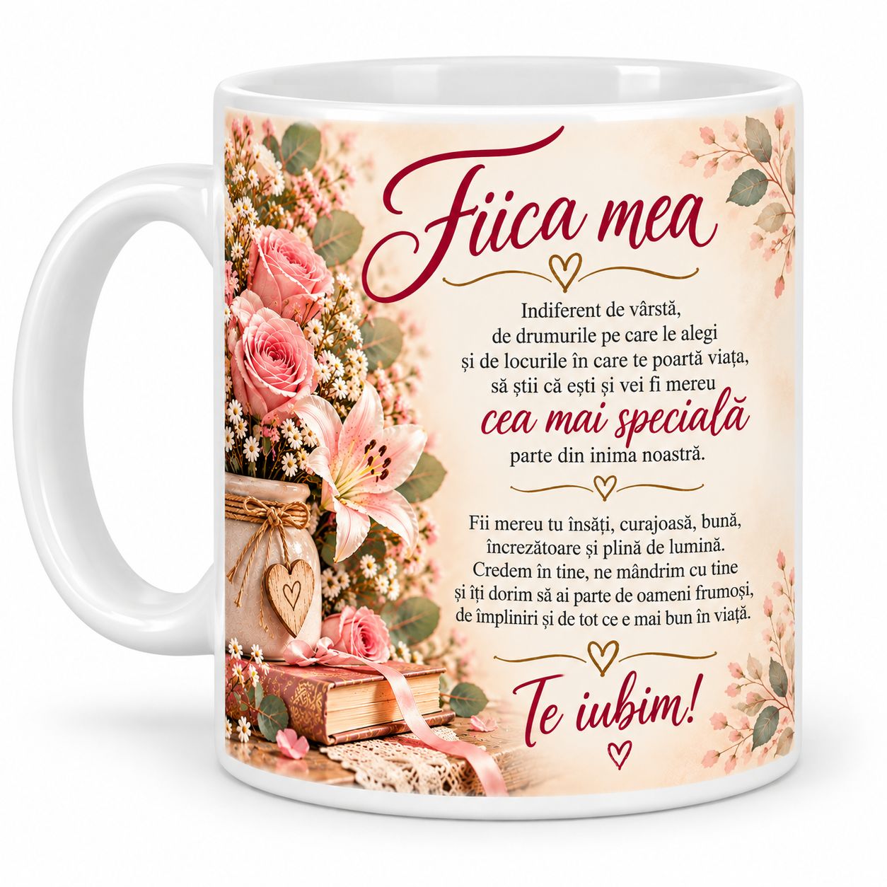 Cană Cadou pentru Fiică – „Fiica mea, cea mai specială” – 330 ml