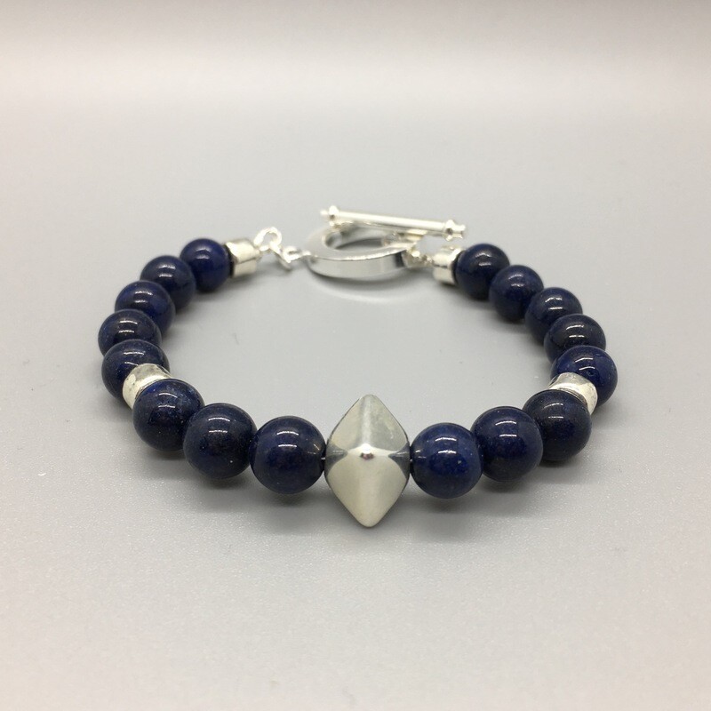 Lapis Lazuli and Silver Bracelet