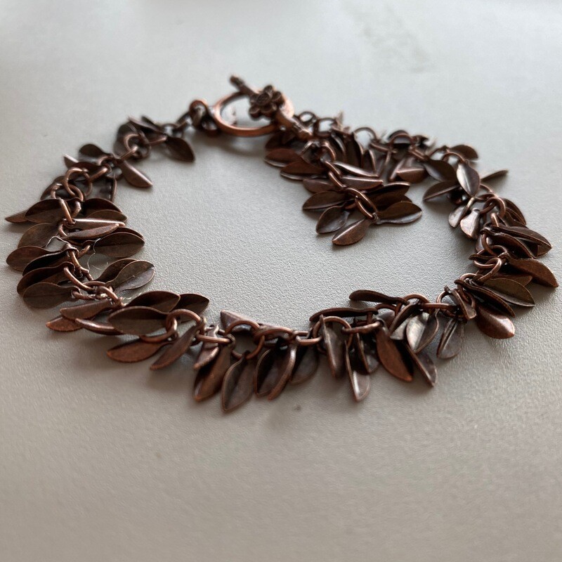Copper Small Leaf Bracelet-Single
