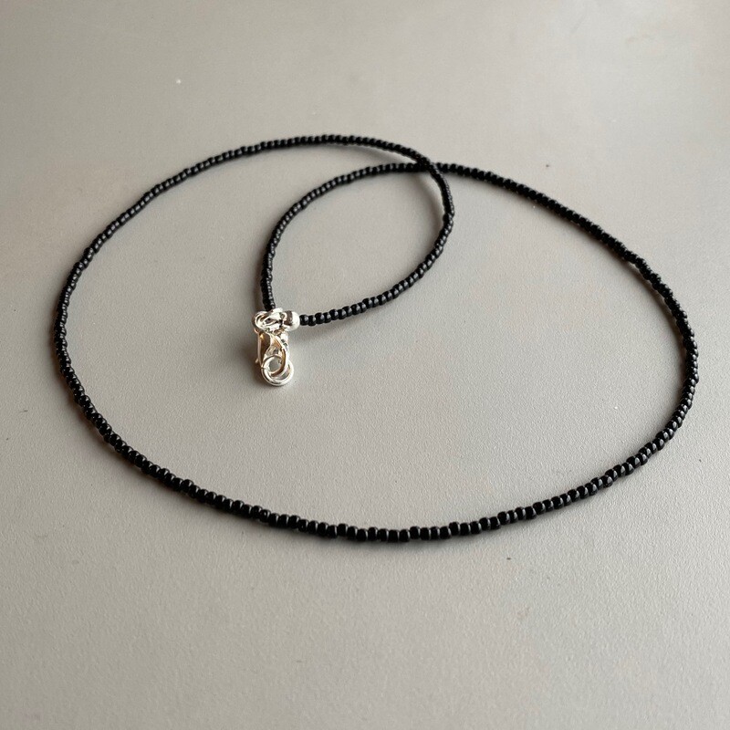Black Small Seed Bead Chain-Single