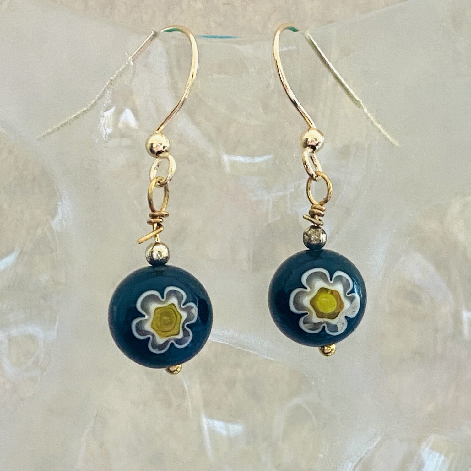 Black Millifiori Earrings