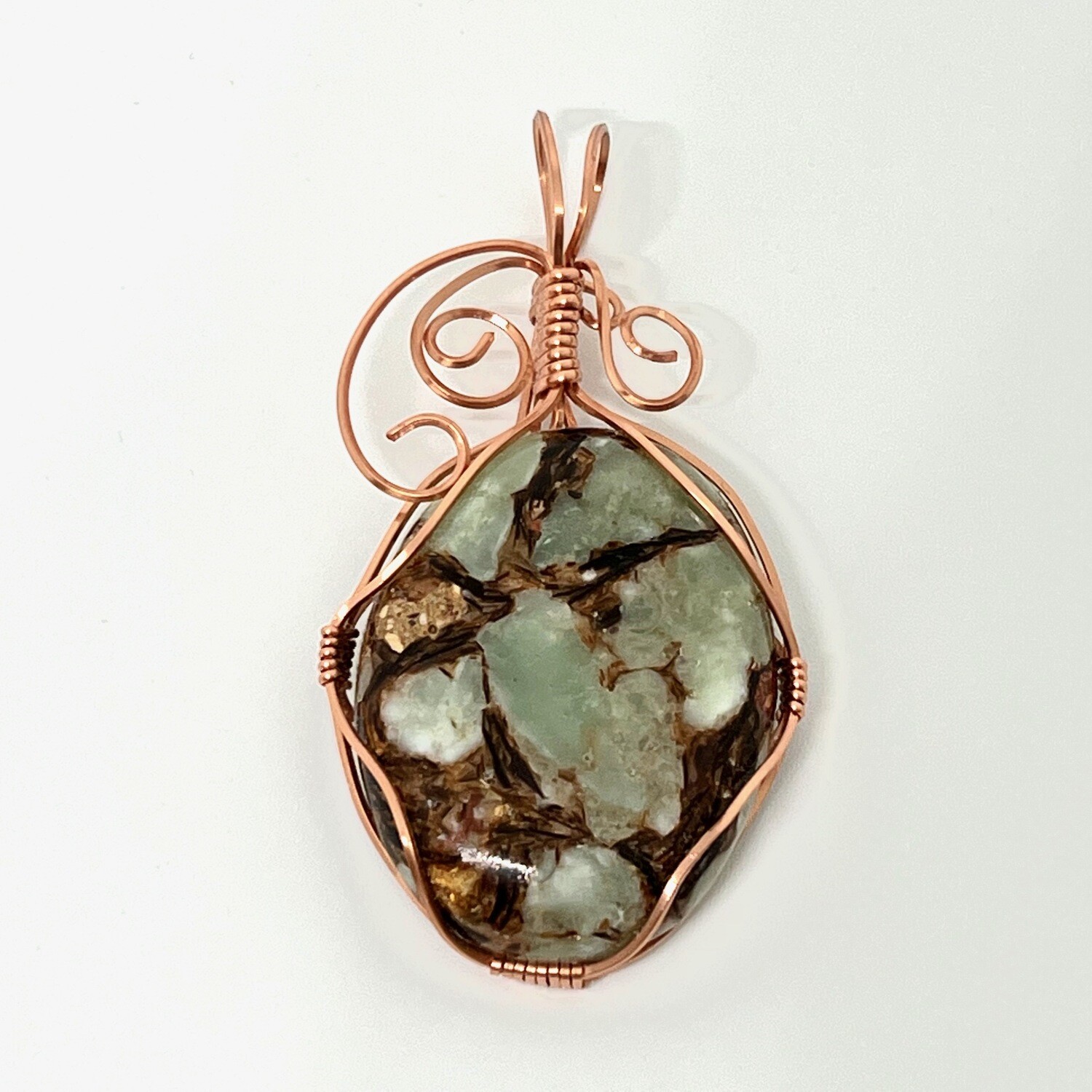 Aventurine, Gold and Brown Gemstone Pendant