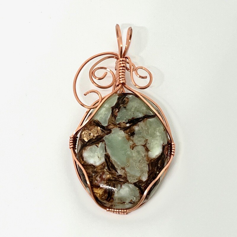 Aventurine, Gold and Brown Gemstone Pendant