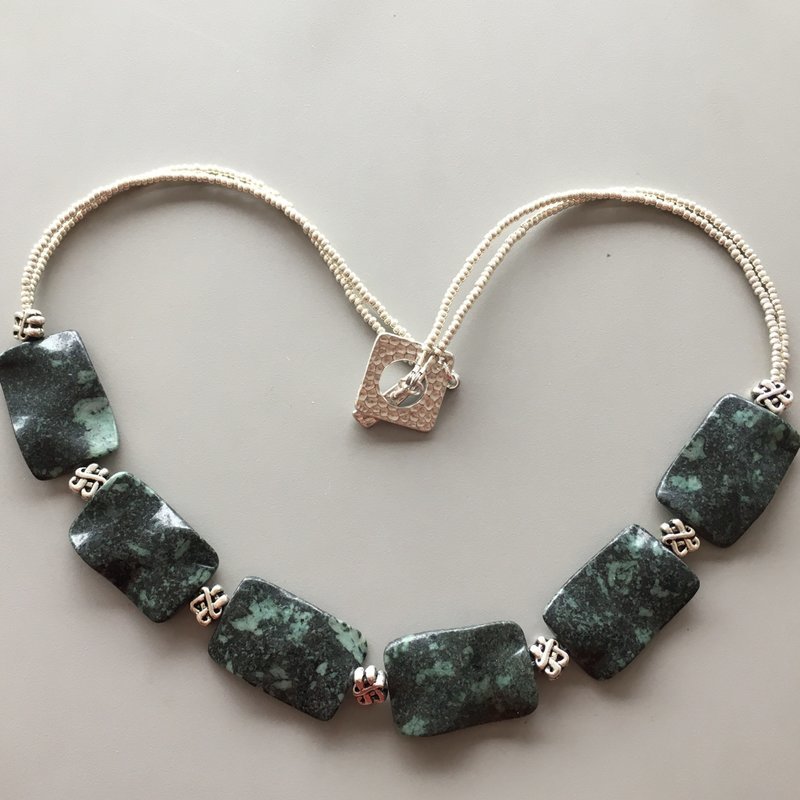 Kambaba African Jasper &amp; Celtic Knot Necklace