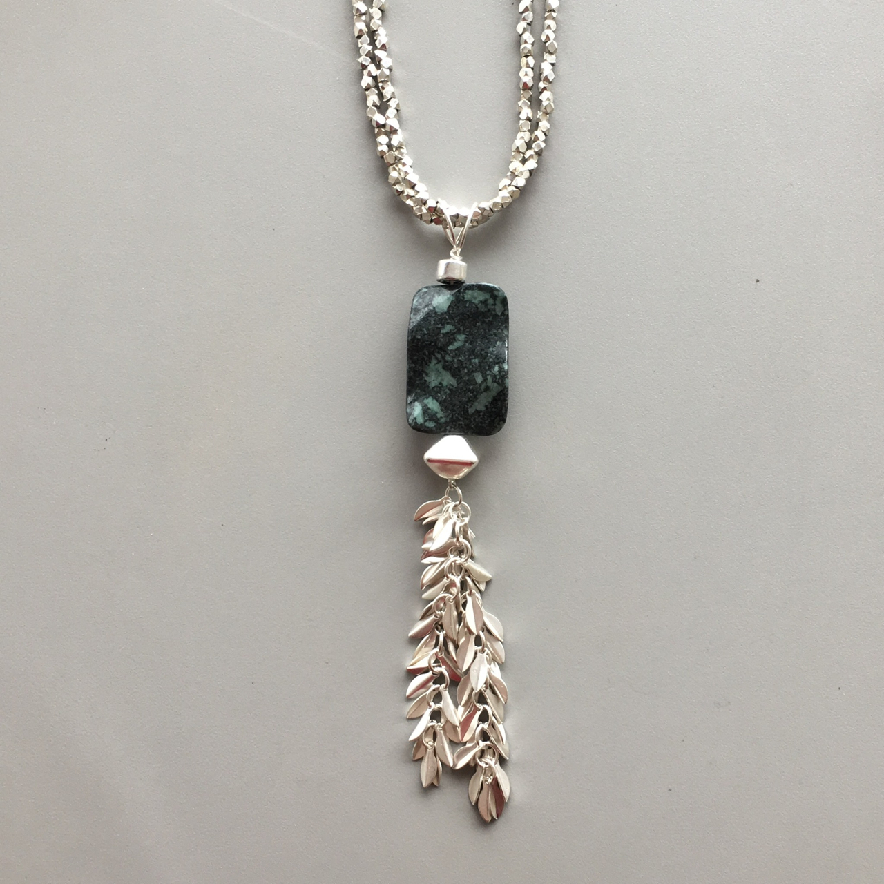 Kambaba Jasper &amp; Silver Dangle Pendant