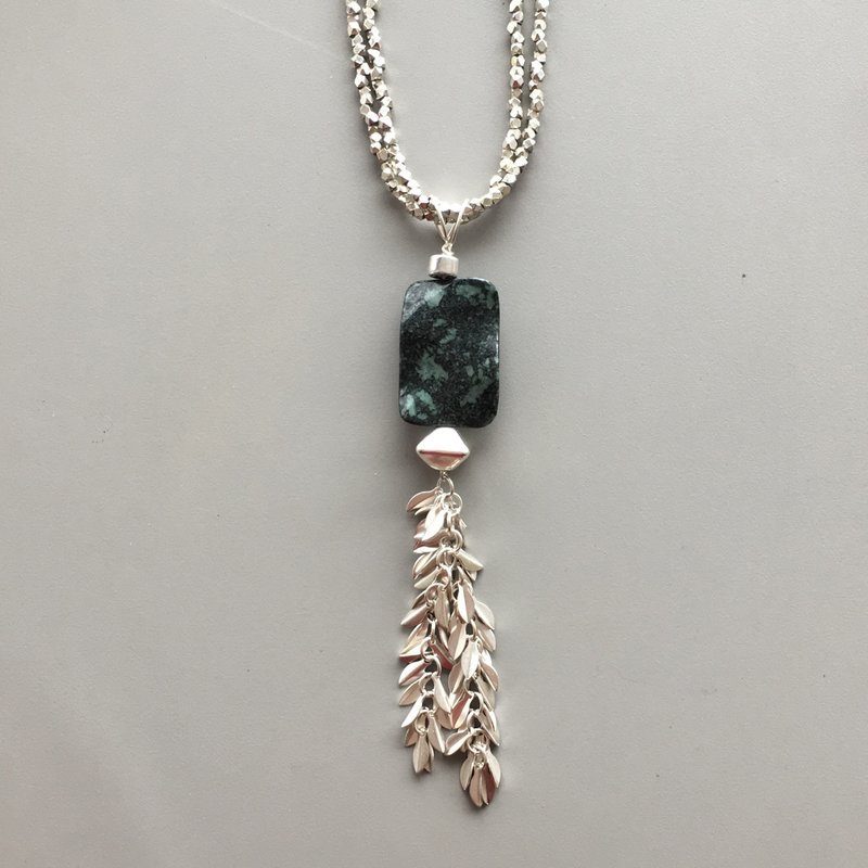 Kambaba Jasper &amp; Silver Dangle Pendant