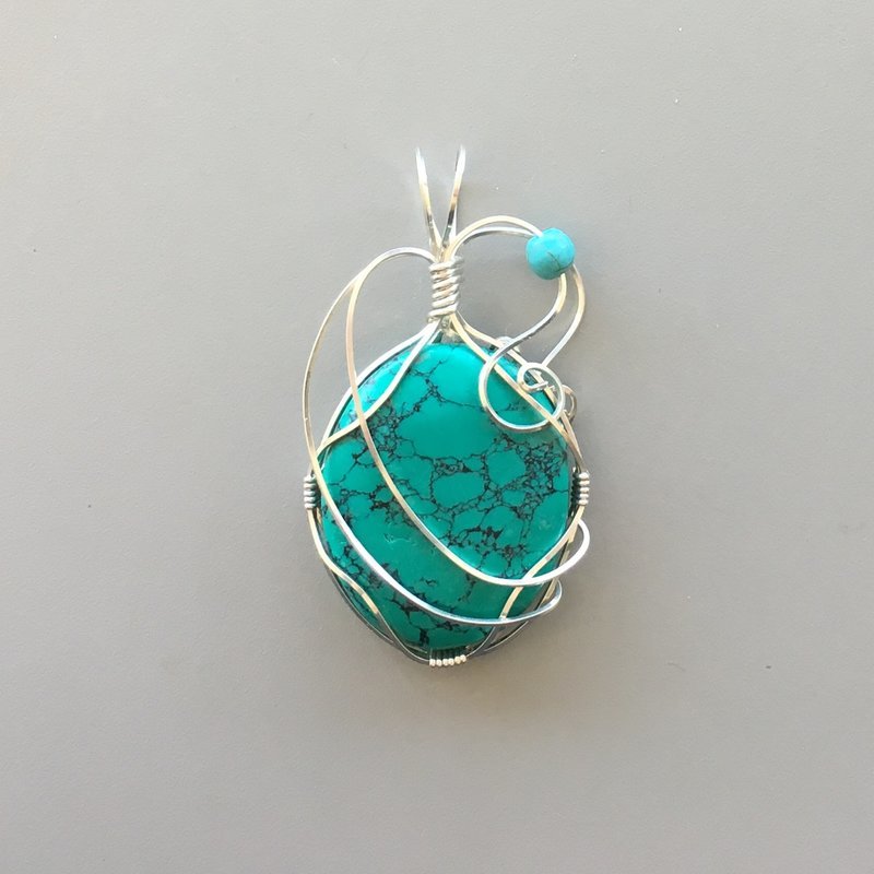 Turquoise Wire-wrapped Pendant