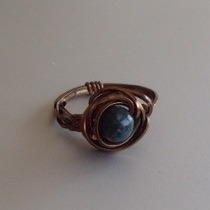 Antique Bronze & Green Agate Ring Antique Bronze & Green Agate Ring