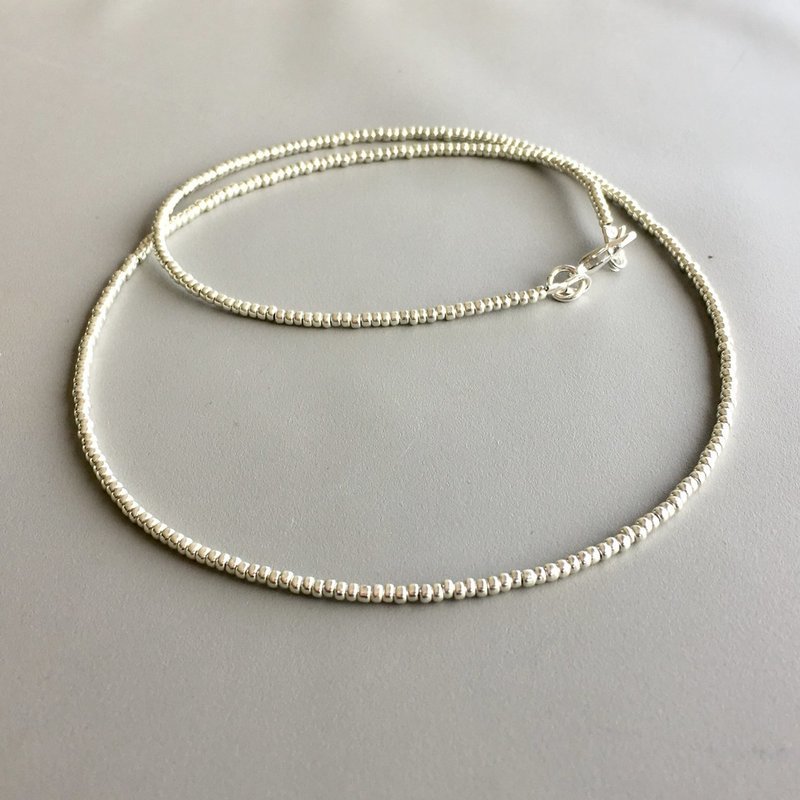 Silver Seed Bead Necklace - Single