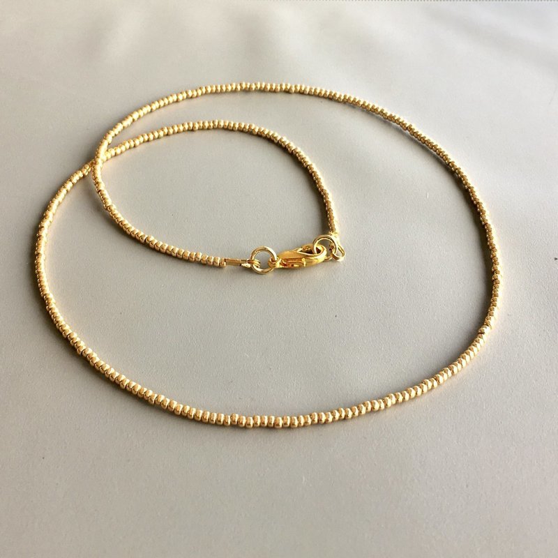 Gold Seed Bead Necklace - Single