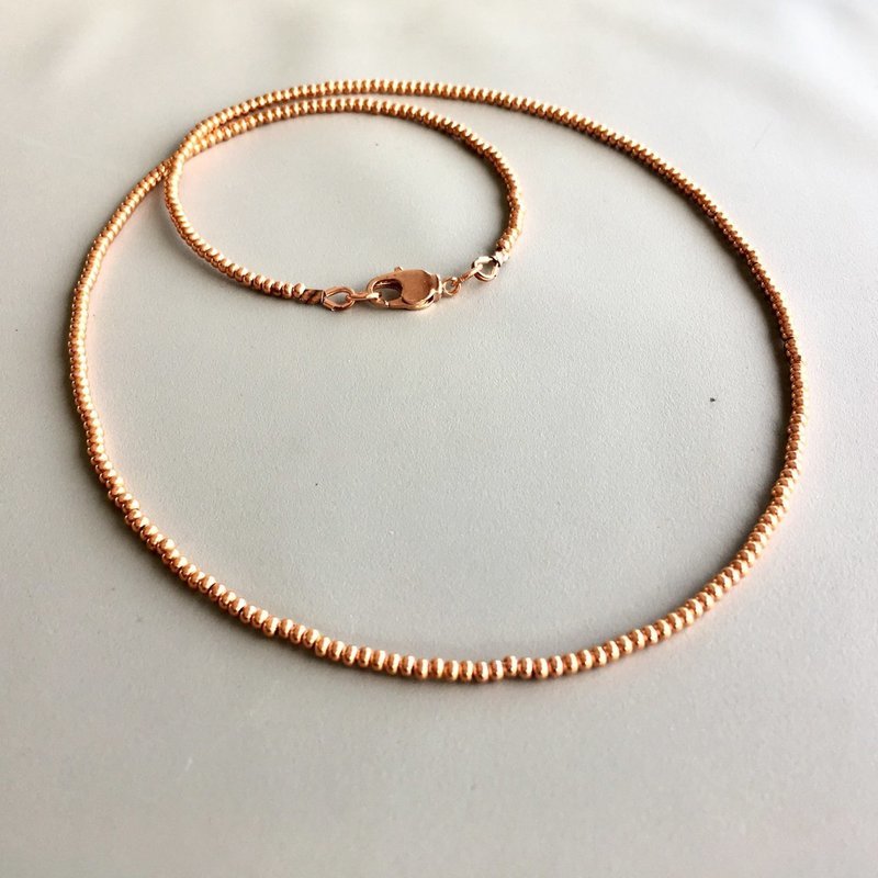 Copper Seed Bead Necklace - Single