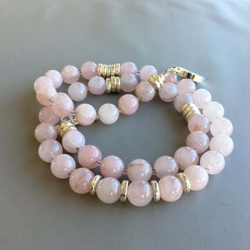 Rose Quartz and Mykonos Silver Necklace