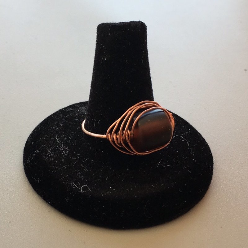 Copper &amp; Brown Seaglass Ring