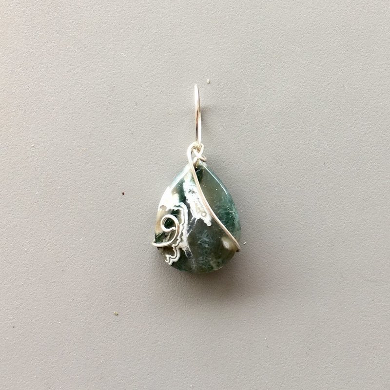 Green Ocean Jasper Pendant w/Argentium SS