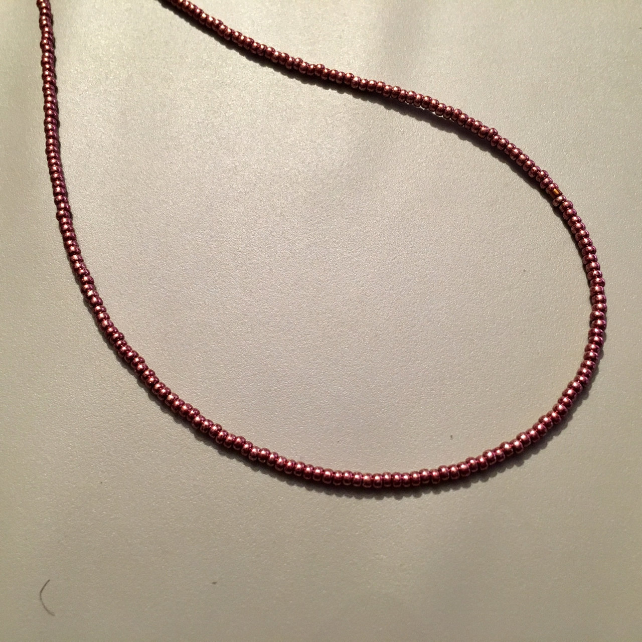 Rose Gold Seed Bead Necklace - Single