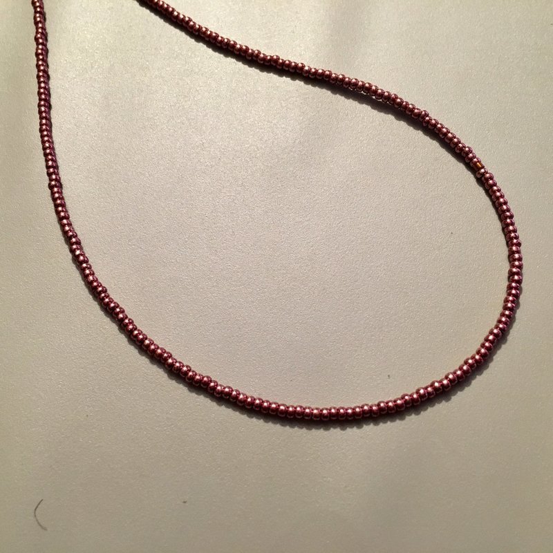 Rose Gold Seed Bead Necklace - Single