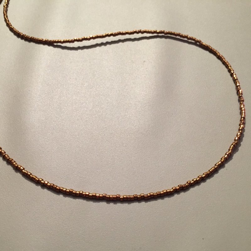 Antique Bronze Seed Bead Necklace - Single