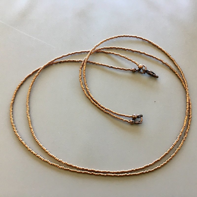 Copper METAL seed bead chain - double
