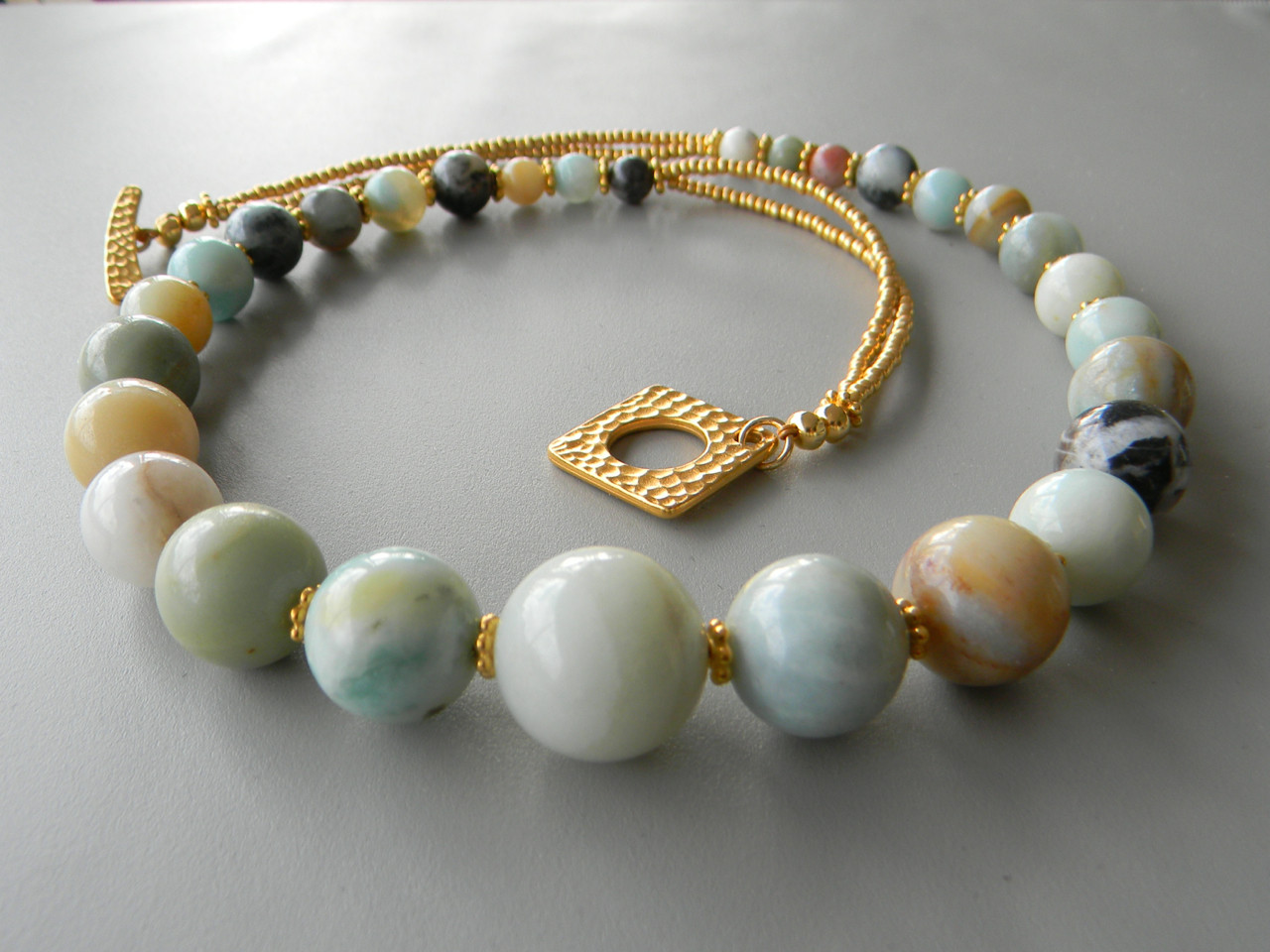 Graduated Amazonite necklace w/Gold