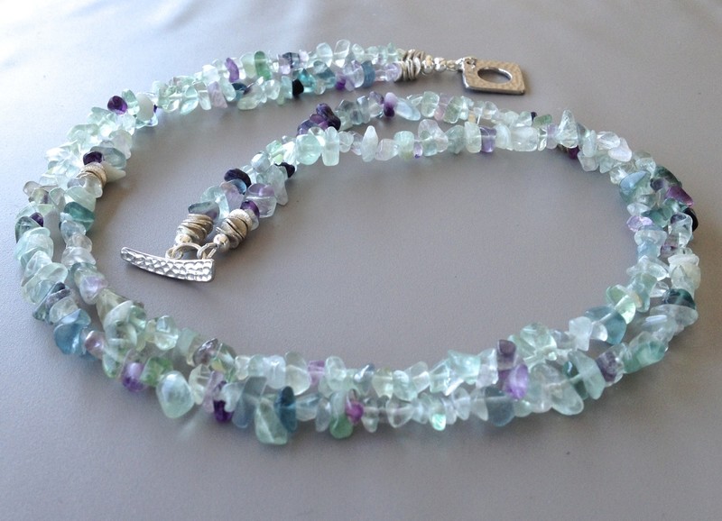 Double Strand Fluorite Chip Necklace