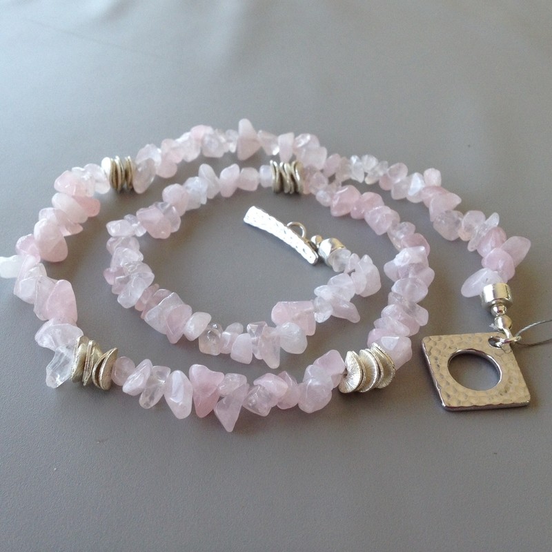 Rose Quartz Nugget Necklace