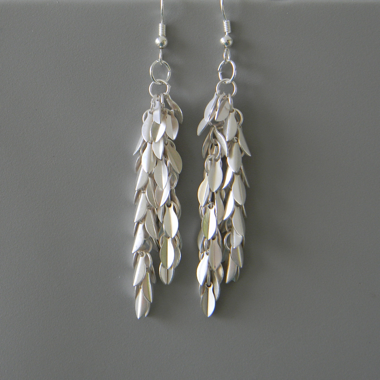 Antique Silver Small Leaf Earrings