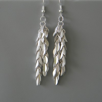 Antique Silver Small Leaf Earrings