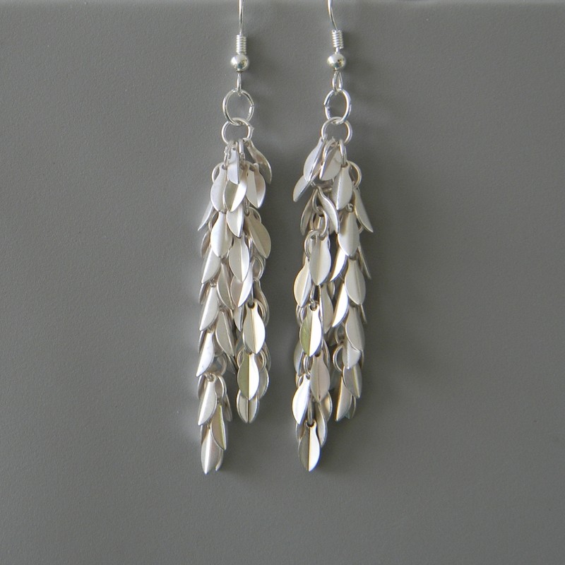Antique Silver Small Leaf Earrings