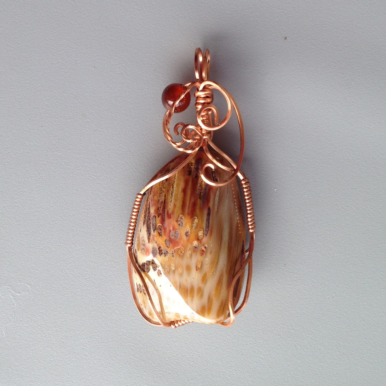Fossil Pendant w/Copper Wrap