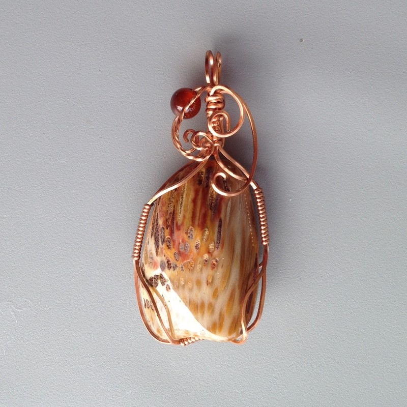 Fossil Pendant w/Copper Wrap