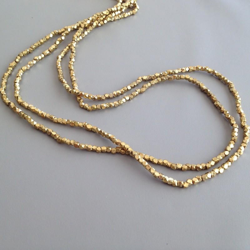 24K Gold-plated Cornerless Cube Necklace - Dble