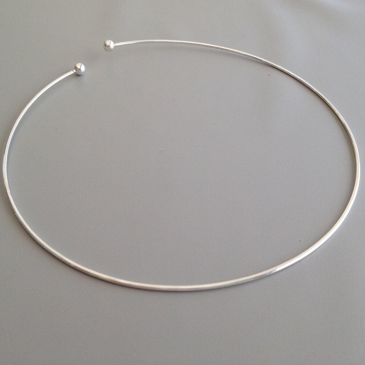Sterling Silver-Plated Neck Wire - Open