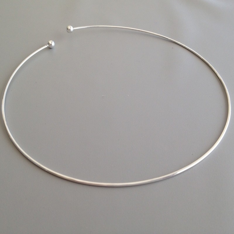 Sterling Silver-Plated Neck Wire - Open