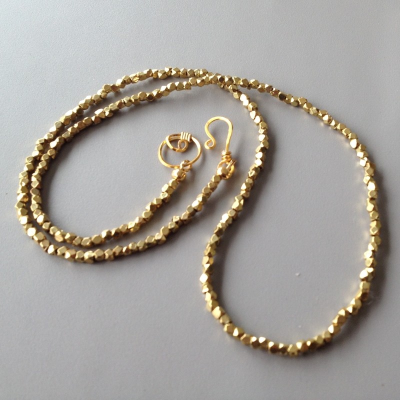 24K Gold-plated  Cornerless Cube Necklace - Single Strand