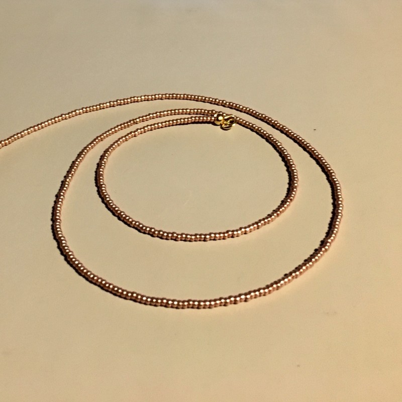 Champagne Gold Seed Bead Necklace - Single