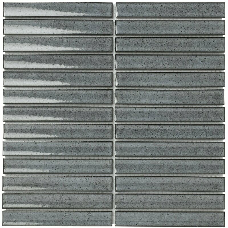 Kit Kat Oslo Gunmetal Gloss Mosaic Tile