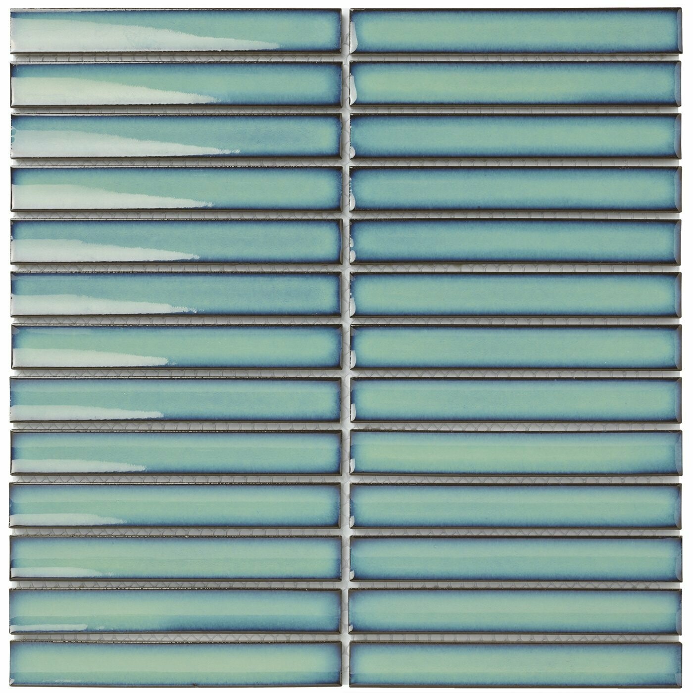 Kit Kat Oslo Verdi Blu Gloss Mosaic Tile