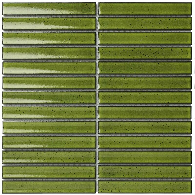 Kit Kat Oslo Dark Verde Gloss Mosaic Tile