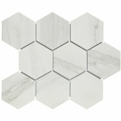 Carrara Hex Blanco Matt 95x110mm Mosaic