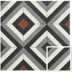Twenties stripe Black 200x200 Matt R10 PTV36+