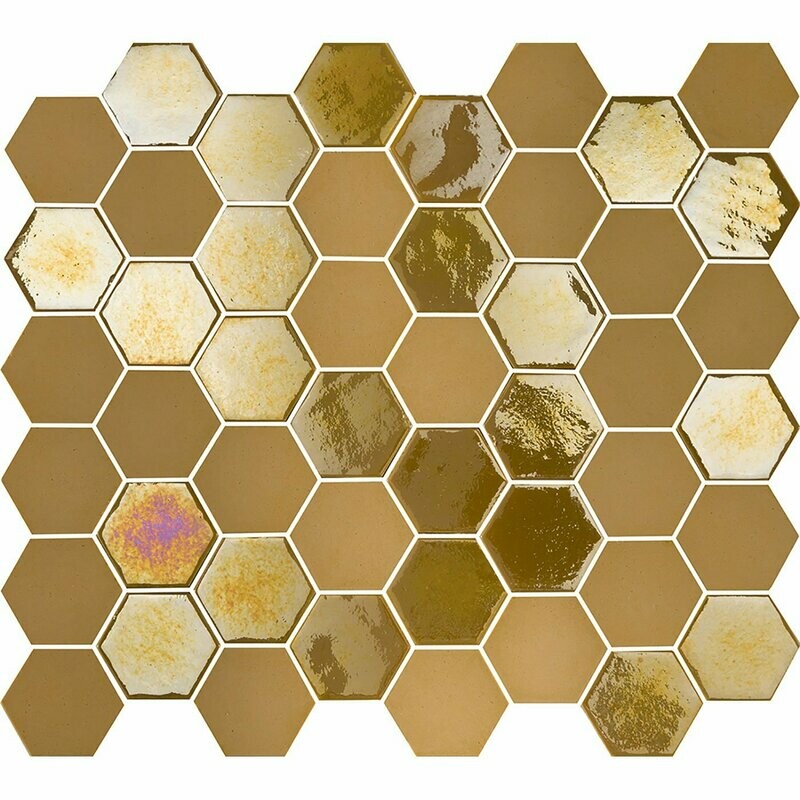 Microhex Mustard Metallic Mosaic