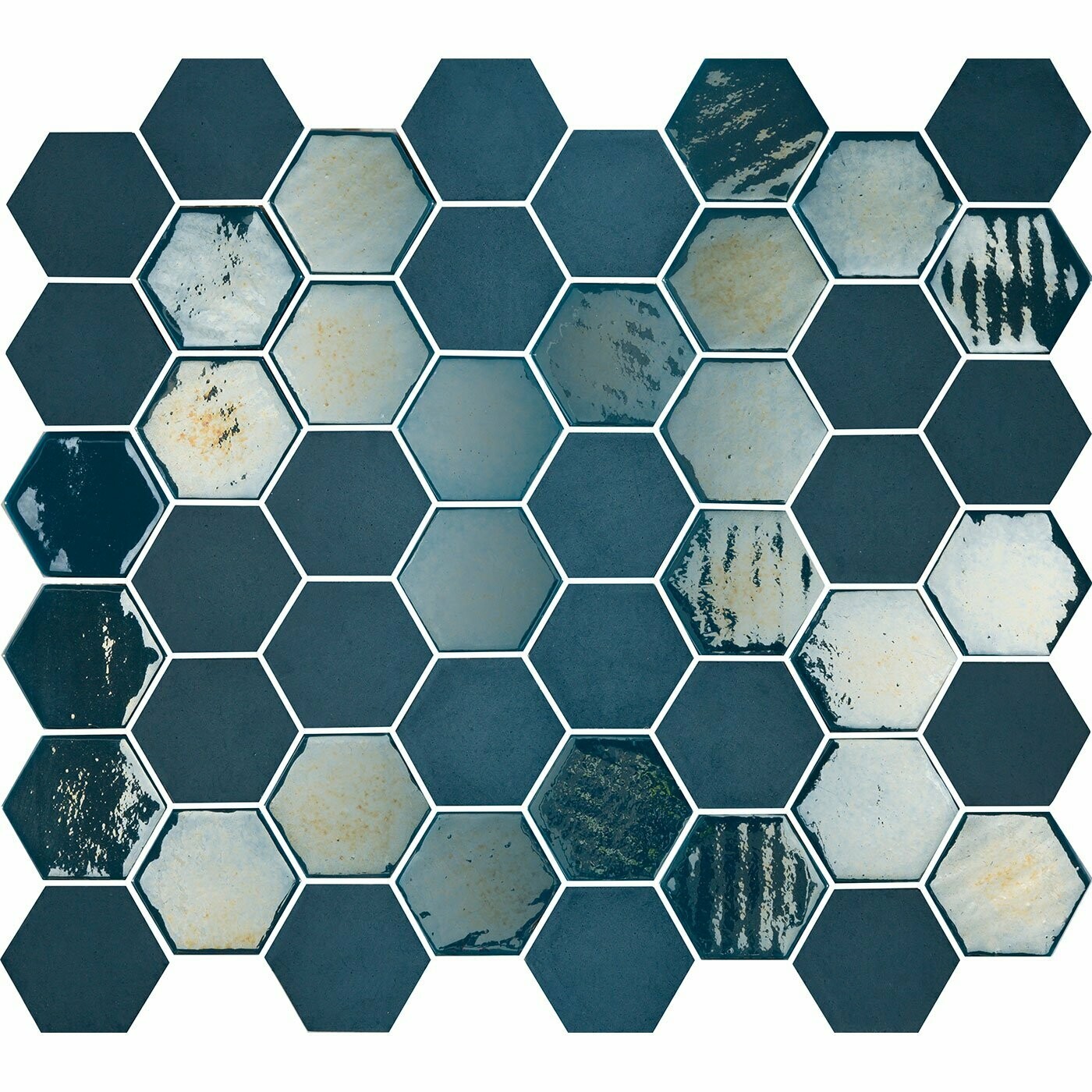 Microhex Blue Metallic Mosaic