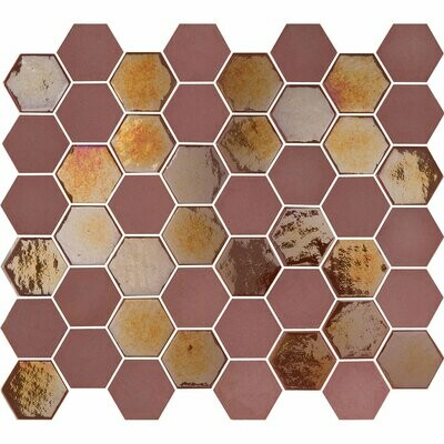 Microhex Burgundy Metallic Mosaic