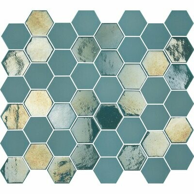 Microhex Turquoise Metallic Mosaic