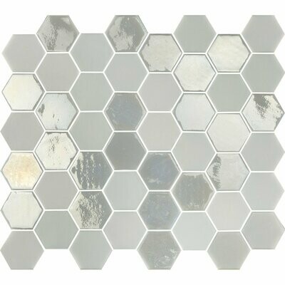 Microhex White Metallic Mosaic