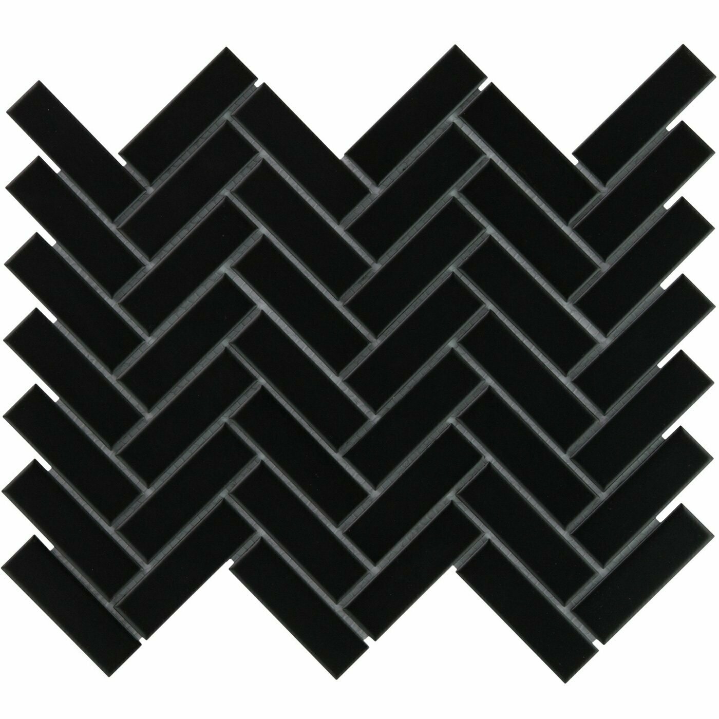 Herringbone Black Matt 23x73 Mosaic