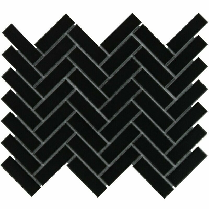 Herringbone Black Matt 23x73 Mosaic