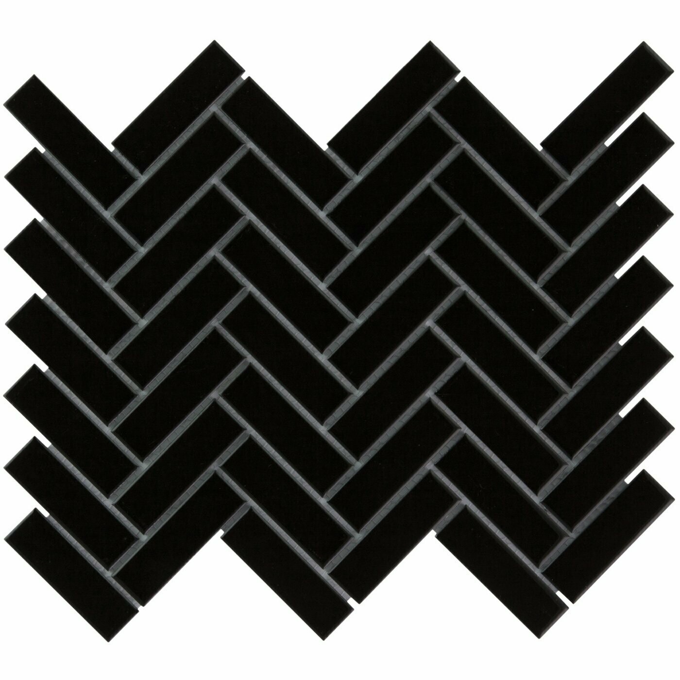 Herringbone Black Gloss 23x73 Mosaic