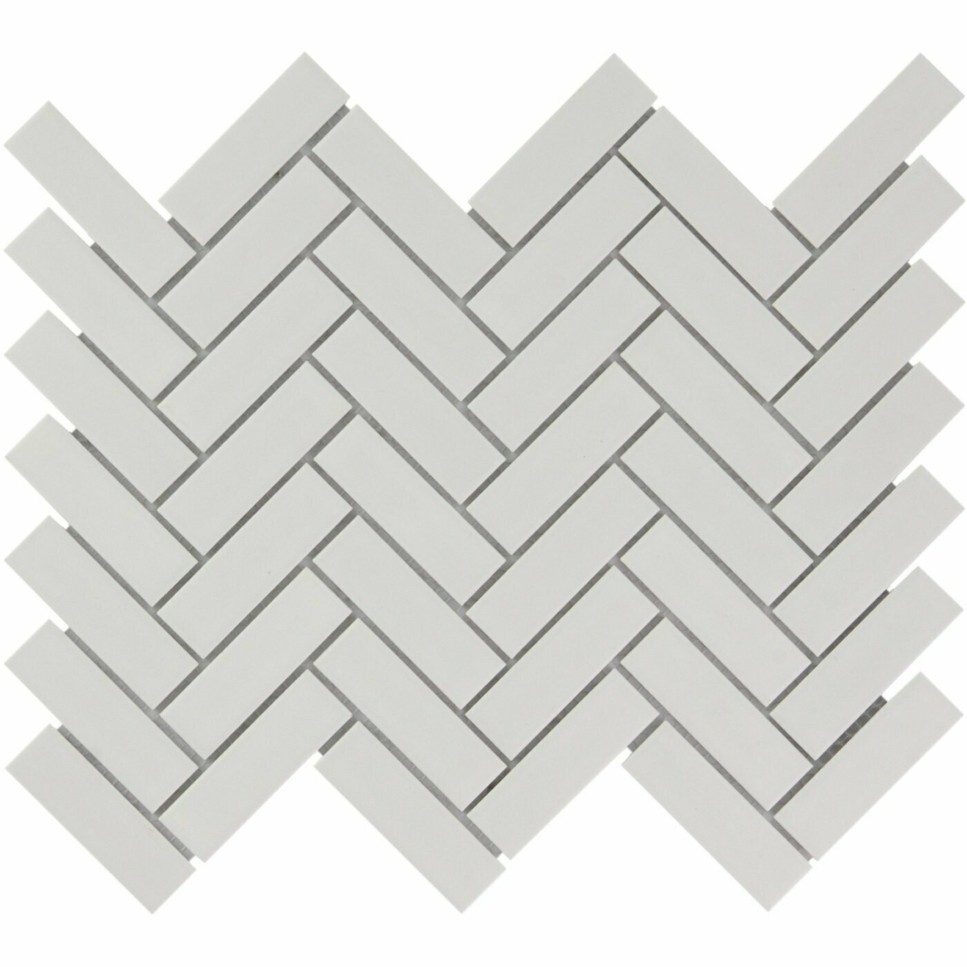Herringbone White Matt 23x73 Mosaic