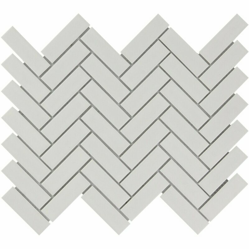 Herringbone White Matt 23x73 Mosaic